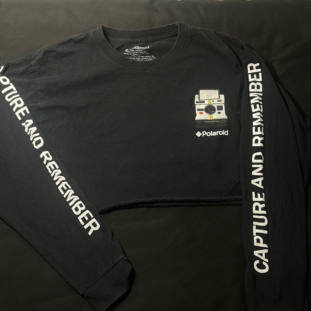 Polaroid Long Sleeve Crop Top
